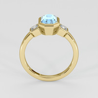 2.77 Ct. Blue Aquamarine Ring, 14K Yellow Gold 3