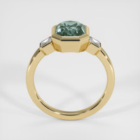 2.98 Ct. Bluish Green Sapphire Ring, 14K Yellow Gold 3