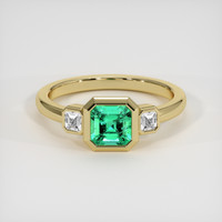 0.62 Ct. Emerald Ring, 18K Yellow Gold 1