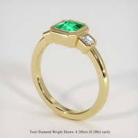 0.62 Ct. Emerald Ring, 18K Yellow Gold 2