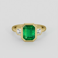 2.08 Ct. Emerald Ring, 18K Yellow Gold 1