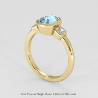 2.77 Ct. Blue Aquamarine Ring, 18K Yellow Gold 2