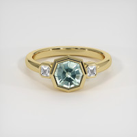 1.58 Ct. Bluish Green Sapphire Ring, 18K Yellow Gold 1