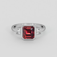2.41 Ct. Red Garnet Ring, Silver 1