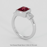 2.41 Ct. Red Garnet Ring, Silver 2