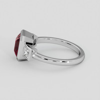 2.41 Ct. Red Garnet Ring, Silver 4