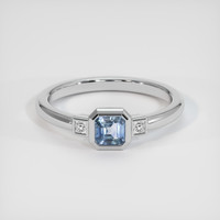 0.48 Ct. Sapphire Ring, 14K White Gold 1