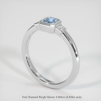 0.48 Ct. Sapphire Ring, 14K White Gold 2