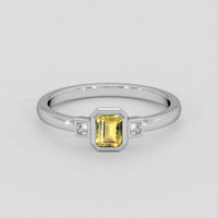 0.43 Ct. Yellow Sapphire Ring, 14K White Gold 1