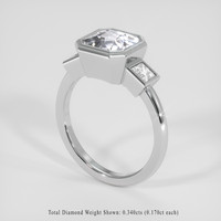 3.22 Ct. Purplish Pink Sapphire Ring, 18K White Gold 2