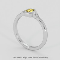 0.43 Ct. Yellow Sapphire Ring, 18K White Gold 2