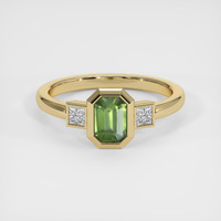 1.20 Ct. Green Sapphire Ring, 14K Yellow Gold 1