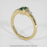 1.05 Ct. Bluish Green Sapphire Ring, 14K Yellow Gold 2