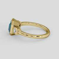 2.04 Ct. Greenish Blue Sapphire Ring, 14K Yellow Gold 4