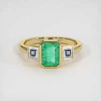 1.26 Ct. Emerald Ring, 18K Yellow Gold 1