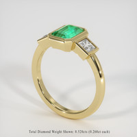 1.26 Ct. Emerald Ring, 18K Yellow Gold 2