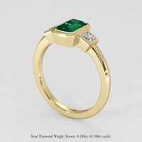 0.87 Ct. Emerald Ring, 18K Yellow Gold 2