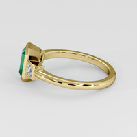 0.87 Ct. Emerald Ring, 18K Yellow Gold 4