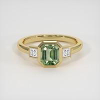 1.45 Ct. Green Sapphire Ring, 18K Yellow Gold 1