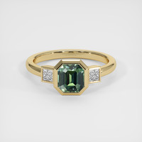 1.55 Ct. Green Sapphire Ring, 18K Yellow Gold 1
