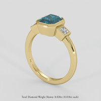 2.04 Ct. Greenish Blue Sapphire Ring, 18K Yellow Gold 2
