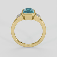2.04 Ct. Greenish Blue Sapphire Ring, 18K Yellow Gold 3
