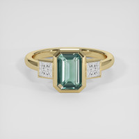 1.60 Ct. Bluish Green Sapphire Ring, 18K Yellow Gold 1