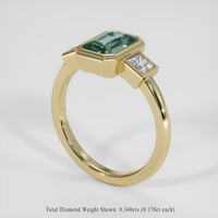 1.60 Ct. Bluish Green Sapphire Ring, 18K Yellow Gold 2