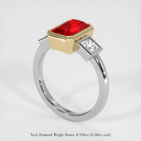 2.81 Ct. Ruby Ring, 14K Yellow & White 2
