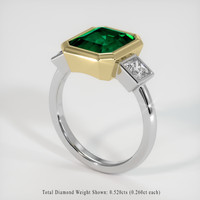 2.75 Ct. Emerald Ring, 18K Yellow White 2