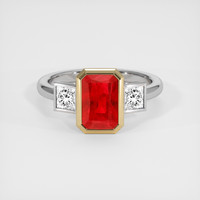 2.81 Ct. Ruby Ring, 18K Yellow & White 1