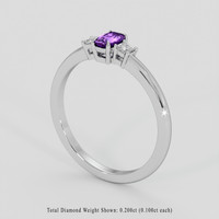 0.43 Ct. Purple Sapphire Ring, Platinum 950 2