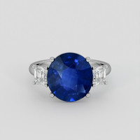 6.03 Ct. Blue Sapphire Ring, 10K White Gold 1