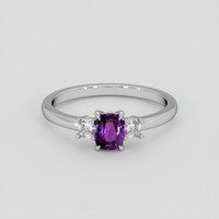 0.82 Ct. Purple Sapphire Ring, 14K White Gold 1