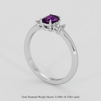 0.82 Ct. Purple Sapphire Ring, 14K White Gold 2
