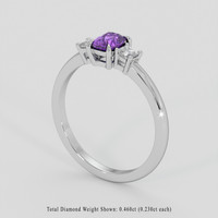 1.12 Ct. Purple Sapphire Ring, 18K White Gold 2