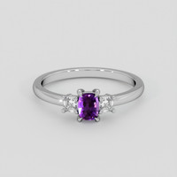 0.66 Ct. Purple Sapphire Ring, 18K White Gold 1