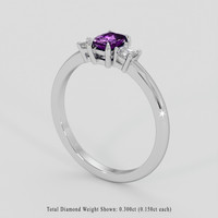 0.66 Ct. Purple Sapphire Ring, 18K White Gold 2