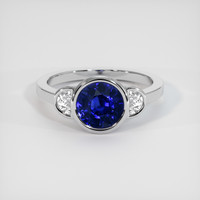 2.24 Ct. Blue Sapphire Ring, Platinum 950 1