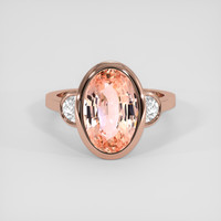 5.09 Ct. Padparadscha Sapphire Ring, 14K Rose Gold 1