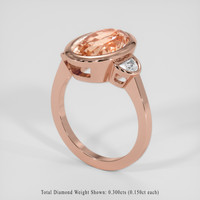5.09 Ct. Padparadscha Sapphire Ring, 14K Rose Gold 2