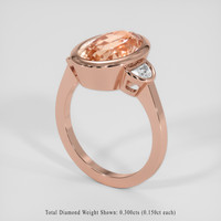 5.09 Ct. Padparadscha Sapphire Ring, 18K Rose Gold 2