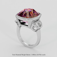 14.19 Ct. Bi Color Ametrine Ring, Silver 2