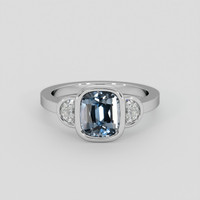 2.19 Ct. Greyish Blue Spinel Ring, 10K White Gold 1
