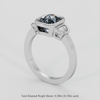 2.19 Ct. Greyish Blue Spinel Ring, 10K White Gold 2