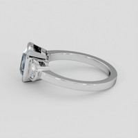 2.19 Ct. Greyish Blue Spinel Ring, 10K White Gold 4