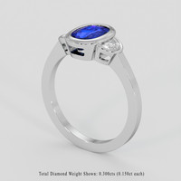 1.22 Ct. Blue Sapphire Ring, 10K White Gold 2