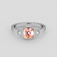 2.33 Ct. Padparadscha Sapphire Ring, 10K White Gold 1