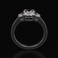 2.26 Ct. White Sapphire Ring, 14K White Gold 3