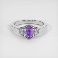1.60 Ct. Sapphire Ring, 14K White Gold 1